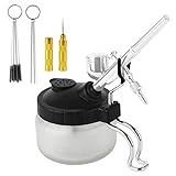 YAOBLUESEA Professional Airbrush-Reinigungsset, inklusive Glas-Airbrush-Topfreinigung, 5-teiliges Nylonbürstenset, 5-teiliges Werkzeugset, Edelstahlnadel, Golddüsenwerkzeug