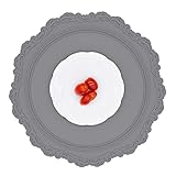 VINE&DINE Premium Untersetzer, Tischsets, 35X35 groß, 3mm dick und robust,100% Silikon, umweltfreundlich, hitzebeständig, abwaschbar, spülmaschinenfest,untersetzer Gläser, Teller,(Dark Gray)