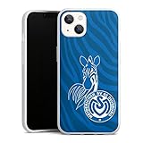DeinDesign Silikon Hülle kompatibel mit Apple iPhone 13 Case weiß Handyhülle Zebra MSV Duisburg Fanartik