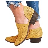 Geilisungren Schlupfstiefel Damen Winter Fell Boots Mit Blockabsatz Stiefeletten Kurzschaft Plateau Stiefel Runde Zehe Combat Boots Kurz Knöchel Stiefel Elegante Knöchel Stiefel Leicht Ankle B