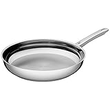 WMF Profi Bratpfanne 28 cm Induktion, Edelstahlpfanne unbeschichtet, Cromargan Edelstahl, back