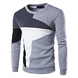 QWERD Herren Sweatshirt Colorblock Rundhals Langarm Lässige Herbst Winter Herren Pullover Rundhals Männer Longsleeve Pulli Sweatshirt Langarmshirt Crew Neck Jungen Hoodie T-Shirt Oversized S-4XL
