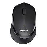 Logitech B330 Silent Plus Kabellose Maus, 2.4 GHz Verbindung via Nano-USB-Empfänger, 1000 DPI Sensor, 3 Tasten, 2-Jahre Akkulaufzeit, PC/Mac - Schw