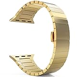 VSDEXR Uhrenarmband, Edelstahl Uhrenarmband Armband 44mm 40mm Metall Schmetterlingsverschluss Armband Armband (Bandfarbe: Silber, Bandbreite: 38mm oder 40mm)