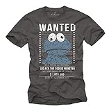 Vintage Cookie Monster T-Shirt - Kekse - Grau XXXXL