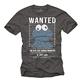 Vintage Cookie Monster T-Shirt - Kekse - Grau XXL