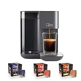 Tchibo Qbo Touch Kaffee Kapselmaschine für Espresso, Caffè und Caffè Grande inkl. 24 Qbo-Kapseln – Amazon Alexa kompatibel, kompaktes Design, 1,3l Wassertank, Basalt Grey (Grau)