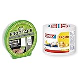 FrogTape Abklebeband – Malerkreppband mit Paint-Block Technologie – Kreppband für saubere Kanten beim Streichen & Lackieren – 36mm x 41m & tesa Malerband für Malerarbeiten, 3er Pack, 50m x 30