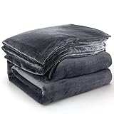 Gozlu Kuscheldecke Grau 150×200cm, 300GSM Super Weich Warme Flauschige Fleecedecke / TV-Decken / Sofadecke / Wohndecke / Couchdecke für Sofa, Bett, Couch oder R