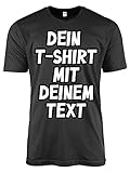 T-Shirt selbst gestalten mit eigenem Text Bedrucken Lassen personalisierte Geschenke männer Tshirt Damen mit Aufdruck Tshirt Bedrucken Lassen t Shirt selber gestalten Custom (M, Schwarz, m)