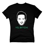 T-Shirt Breaking Bad Jesse Face Yo Bitch Heisenberg White Pinkman NEU XS-5XL, M, schwarz-W