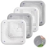 4pcs Badewanne Abflussabdeckung Silikon Universal Abflusssieb Silikon Abflusssieb mit Saugnapf Abflussschutz aus Silikon mit Saugnapf Für den Einsatz in Küche, Bad, Spüle, Waschbecken und Badew