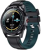 XYG Smartwatch, 30 m tief, IP68, wasserdicht, 60 Tage Standby-Zeit, superdünn, Metallgehäuse, Herzfrequenz-Blutdruck-Musik, Smartwatch für Herren (Farbe : B) (B)