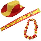 Sonia Originelli Fan-Paket Spanien Spain Espana WM EM Fußball Schal Hawaiikette Hut Fanartik