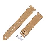 Wildleder-Uhrenarmbänder, handgefertigt, für Männer und Frauen, 18 mm, 20 mm, mehrfarbig, Lederarmband für Samsung Galaxy Watch, 42 mm Ersatzarmband, 18 mm, Beig