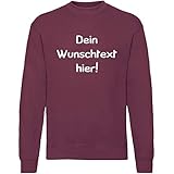 Shirt-Panda Herren Sweatshirt mit Wunschname Wunschdruck · Brust und oder Rücken Druck Men Personalisiert Personalisierbar Sprüche Damen Unisex Anpassen Weinrot XL
