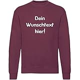 Shirt-Panda Herren Sweatshirt mit Wunschname Wunschdruck · Brust und oder Rücken Druck Men Personalisiert Personalisierbar Sprüche Damen Unisex Anpassen Weinrot XL