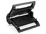 Kontaktgrill mit Grillzange, Tischgrill, Waffeleisen & Sandwichmaker 4in1 auswechselbare Platten, 31,5x21,5