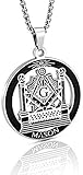 Yaoliangliang Maurer Halskette Freimaurer Anhänger Mauerwerk Schmuck Edelstahl Maurer Symbole Halsketten Männer Hip Hop Geschenk Halskette Länge 60