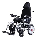 FGVDJ Elektrischer Rollstuhl für Erwachsene Tragbarer Rollstuhl, Kohlenstoffstahlrahmen Belastbar bis zu 150 kg Doppelfunktion der Taschenlampe 250 W Dopp