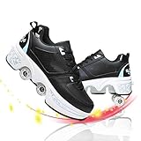 YUNWANG Multifunktionale Verformung Quad Rollschuhe Stiefel Pulley Ice Skates Schlittschuhe Roller Skating Damen Und Mädchen Inline-Sk