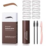 Augenbrauen Stempel, Eyebrow Stamp Shaping Kit, Augenbrauen Schablone, Augenbrauen Stempel Wasserfest Mit Reusable Eyebrow Stencil und Werkzeug, Eyebrow Make Up Cosmetic Set for Beginners (Hellbraun)