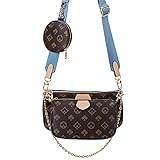 Damen Kreuzkassettenbeutel,3 in 1 Multution PU.Crossbody-Tasche mit Abnehmbarer Reißverschluss-Tasche Nylon-Crossbody-Geldbörse-Arbeit Handtaschen Hobos-Tasche (Color : Blue, Size : L)