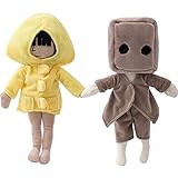 Betory 2PC New Little Nightmare Six Mono Plüschtier, Kinder beschwichtigen Schlafpuppe, Little Nightmare animierte Figurenpuppe Sechs Mono, Geburtstagsgeschenke, M