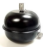 Hillfield Öllampe schwarz, Kugelform mit Durchmesser 18,5 cm, für Garten,Terrasse, Balkon, Traumfackel, Tischfackel, Tischfeuer, Ölfackel, B-W