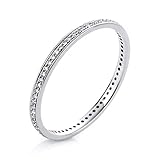 Ring Memoire voll aus 585 Gold Weißgold mit 64 Brillanten 0,15ct TW-SI, Ringgröße:Innenumfang 52mm ~ Ø16.6