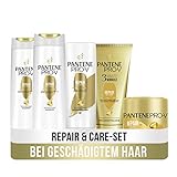 Pantene Pro-V Haarpflege Set: 2x Repair & Care Shampoo 300ml + 1x Pflegespülung 200ml + 1x 3 Minute Miracle 150ml + 1x Intensiv-Maske 300ml, Haarpflege Trockenes Haar, Shampoo Damen, Haarpflege G