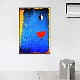Tänzer Herz Liebe Kunst Leinwanddruck Malerei Joan Miro Abstrakte Berühmte Wandbild Wohnzimmer Dekoration Poster   g