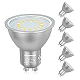 DEWENWILS GU10 LED Lampe Dimmbar, Warmweiss 2700K LED Glühbirne, 5W 400 Lumen Leuchtmittel, 120° Abstrahlwinkel, Ersatz für 50W Halogenlampen, 6er Pack, CE und RoHS