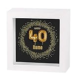 Herz & Heim® Geldgeschenk zum runden Geburtstag in Form Einer bedruckten Spardose als Bilderrahmen 40. Geburtstag