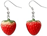 ARMAC Obst Erdbeere Ohrringe 3D Obst Anhänger Ohrringe Acryl Dreidimensionale Cartoon Obst Ohrring