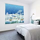 Rollo Rollos für Fenster Schlafzimmer-Sichtschutzrollos für Fenster und Türen, Verdunkelungs wasserdichte Home Snow Scene Jalousien für Bad, Büro, Kinderzimmer (Size : 60cmx185cm/23.4inx72in)