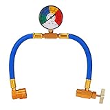 WINOMO R134A Klimaanlage Kältemittel Aufladeschlauch mit Messgerät für Auto (1/2 Gewinde für Amerikaner und Europa)