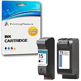 Printing Pleasure 2 Druckerpatronen für HP Copier 310 Deskjet 3810 3820 815c 916c 920c 940c 948c Officejet 5110 PSC 2120 700 720 750 900 950 | kompatibel zu HP 15 (C6615DE) & HP 78 (C6578AE)