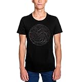 Game of Thrones Herren T-Shirt Dark Targaryen Logo 3D Effekt Elbenwald Baumwolle schwarz - XXXL