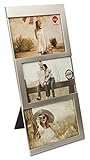 balvi Fotorahmen Dijon Silber Fassungsvermögen: 3 Fotos mit den Abmessungen 10 x 15 cm Fotorahmen Tischmodell Kunststoff 34 x 16