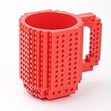 zelhdy Baustein Becher, Zusammengebaute Kaffeetasse, Mark Montiert Kreative Wasserbecher, Kreative DIY Baustein Tasse, Kindergeburtstag Party T