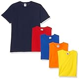 Fruit of the Loom Herren Valueweight 5 Pack T-Shirt, Mehrfarbig (Navy/Red/Orange/Royal/Yellow 32/40/44/51/K2), X-Large (5er Pack)