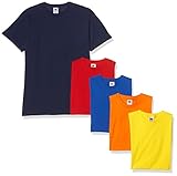 Fruit of the Loom Herren Valueweight 5 Pack T-Shirt, Mehrfarbig (Navy/Red/Orange/Royal/Yellow 32/40/44/51/K2), Medium (5er Pack)
