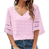 Tshirt Damen Weiss V Ausschnitt: Tshirt Oversize Kurzarm Longshirt Oberteile Sommer Tee Tops Locker Casual Shirt Lässig Basic Bluse Sweatshirt Sommershirts Für Frauen,Teenager M