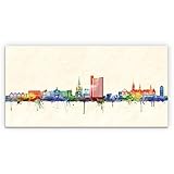 Kunstbruder Skyline Chemnitz Color (div. Größen) - Kunst Druck auf Leinwand 40x80