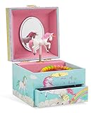 Jewelkeeper - Spieluhr Schmuckschatulle, Einhorn Regenbogen Design mit Ausziehfach - The Unicorn M