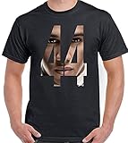 Lewis Hamilton T-Shirt Merchandise 44 Short Sleeve Top Graphic Tee Printed T-Shirt for Men Black XXL