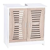 WOLTU BZS08 Waschbeckenunterschrank Unterschrank Badschrank Waschtischunterschrank Badregal Waschtisch Holz 60x30x60,5cm(BxTxH)
