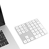 Cateck Bluetooth Ziffernblock 34 Tasten Nummernblock NumPad kabellose Nummer Tastatur wiederaufladbar Numerische Tastatur für Computer Laptop Tablet iPad kompatibel mit MacBook Windows S