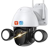 Tuya Smart Life WiFi IP-Kamera, Outdoor-Flutlicht 2MP HD PTZ-Bewegungserkennung Sicherheitsüberwachung Bewegungserkennung Nachtsichtkamera,Camera+32g